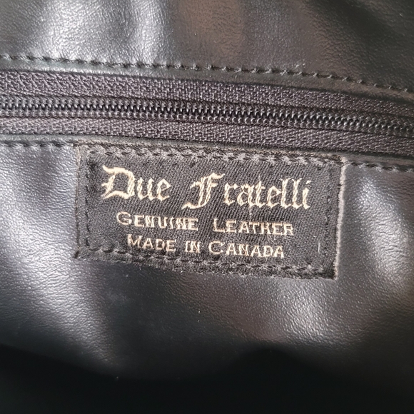 Due Fratelli Genuine Leather Handbag - Croc Embossed, Made in Canada - Picture 3 of 4